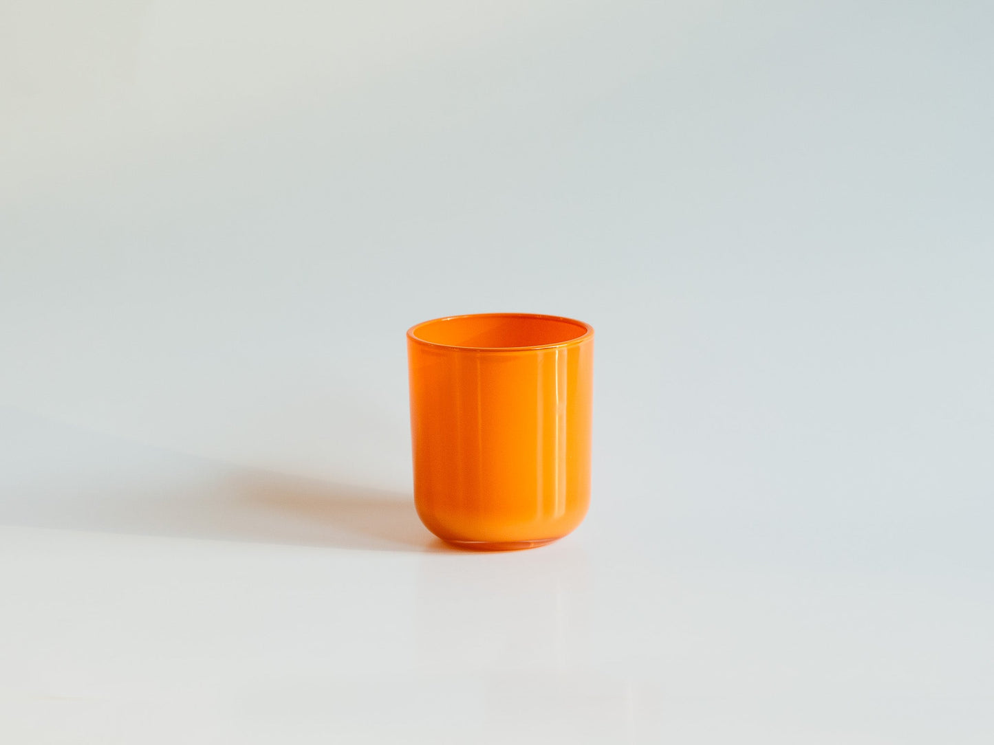 8 oz Glossy Orange Candle Glass